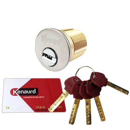 Kenaurd Kenaurd: HighSecurity 1-1/4 Mortise - Silver 26D - No 06 Keyway - 5 Keys KHMC03-26D
